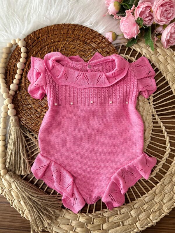 body trico com perolas rosa chiclete