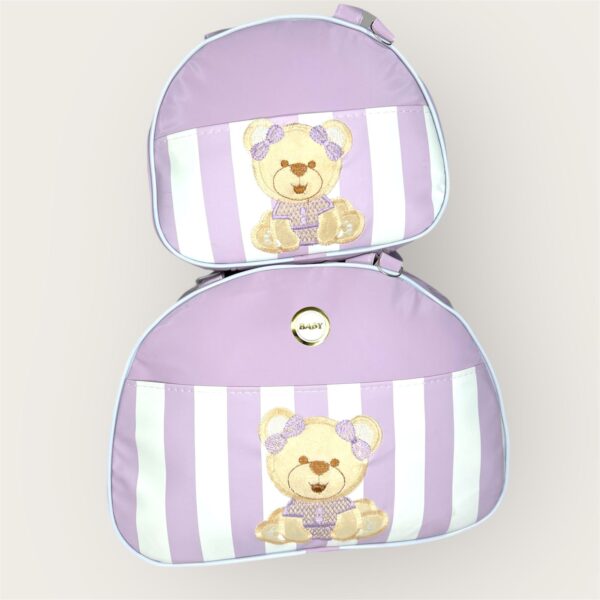 kit bolsa listrado lilas