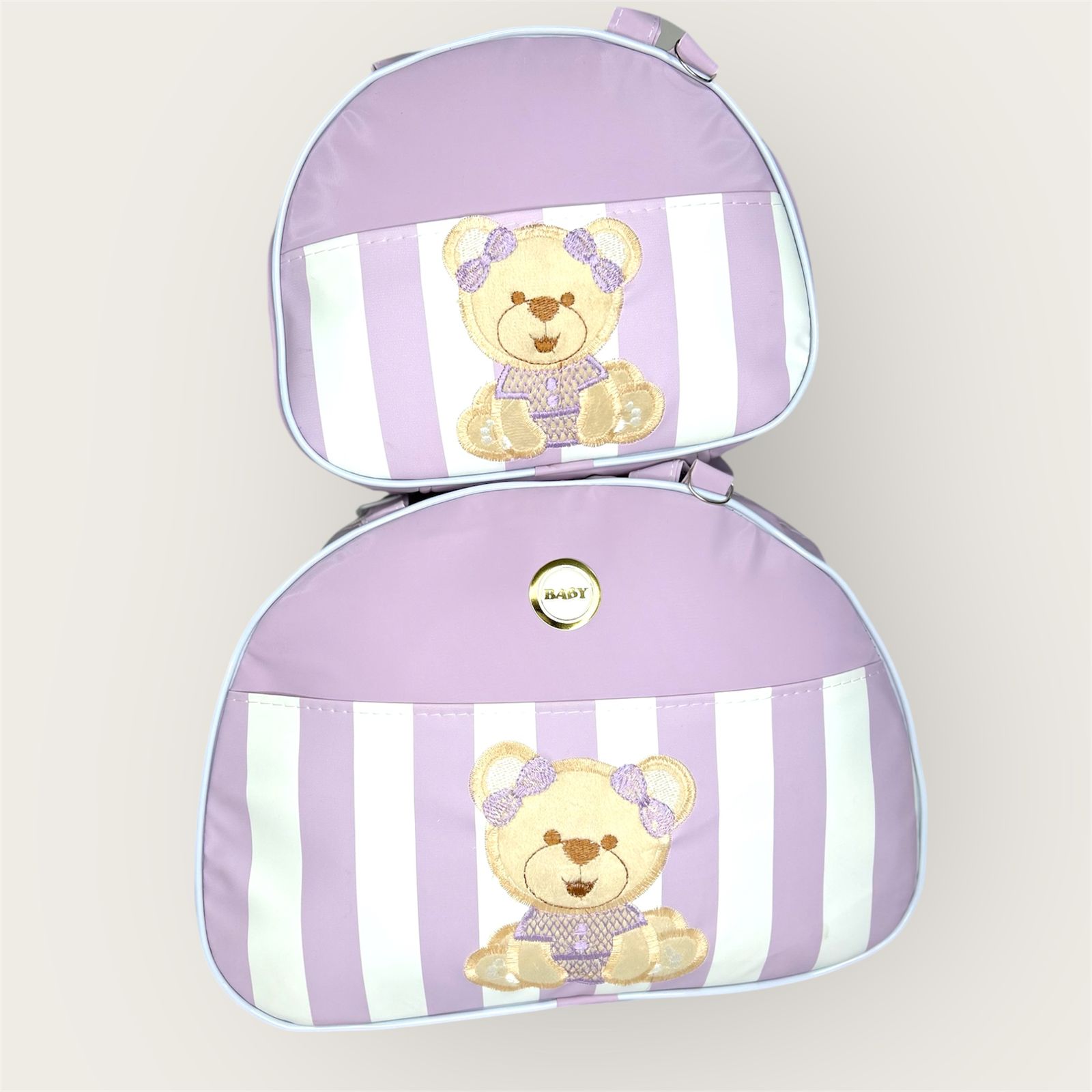 kit bolsa listrado lilas