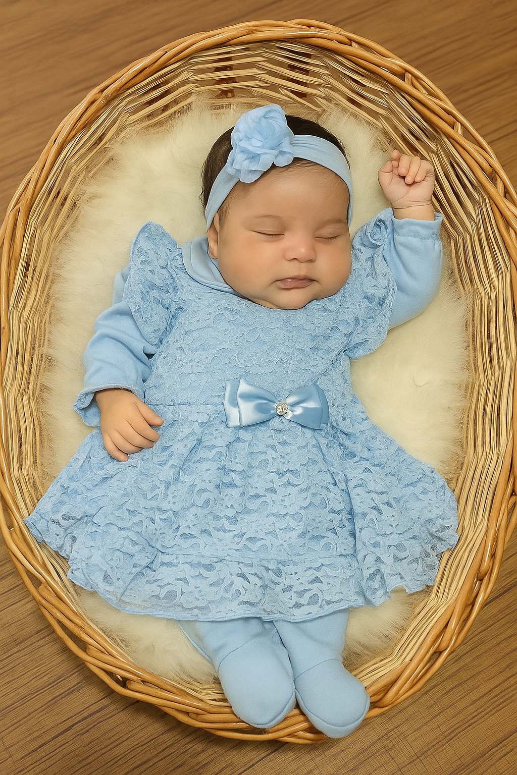 Macacão Vestido de Renda com Laço