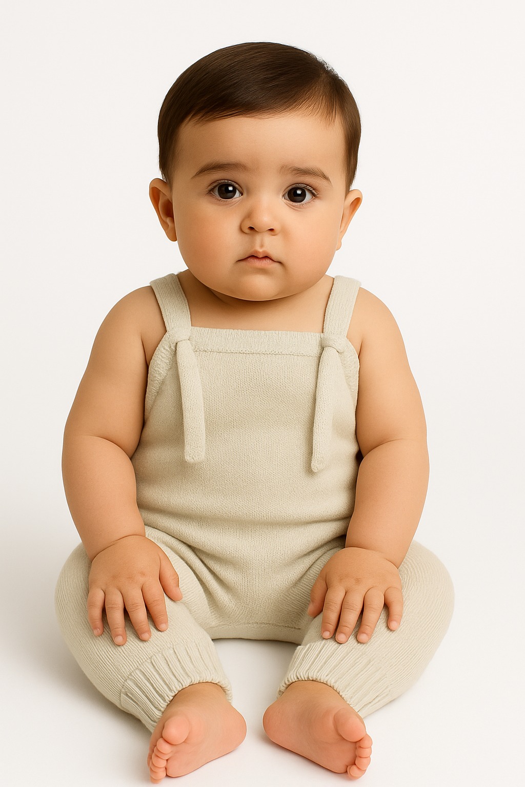 Jardineira com alça ajustavel bege