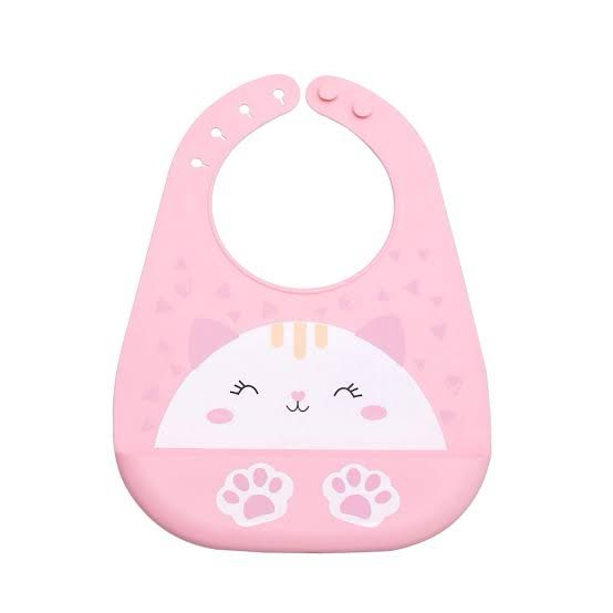 babador de silicone rosa