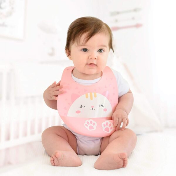 babador de silicone rosa