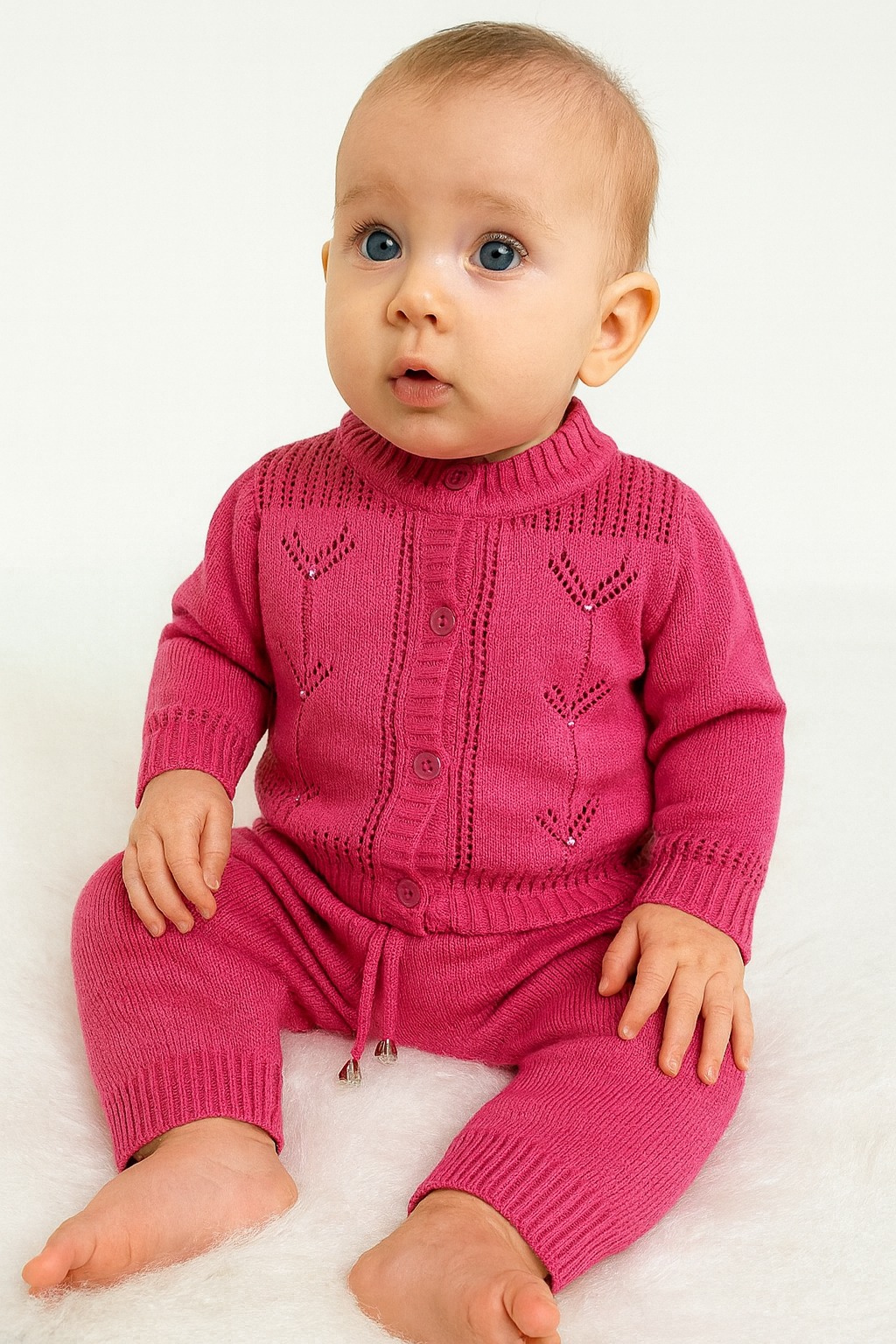 conjunto trico casaquinho com perolas