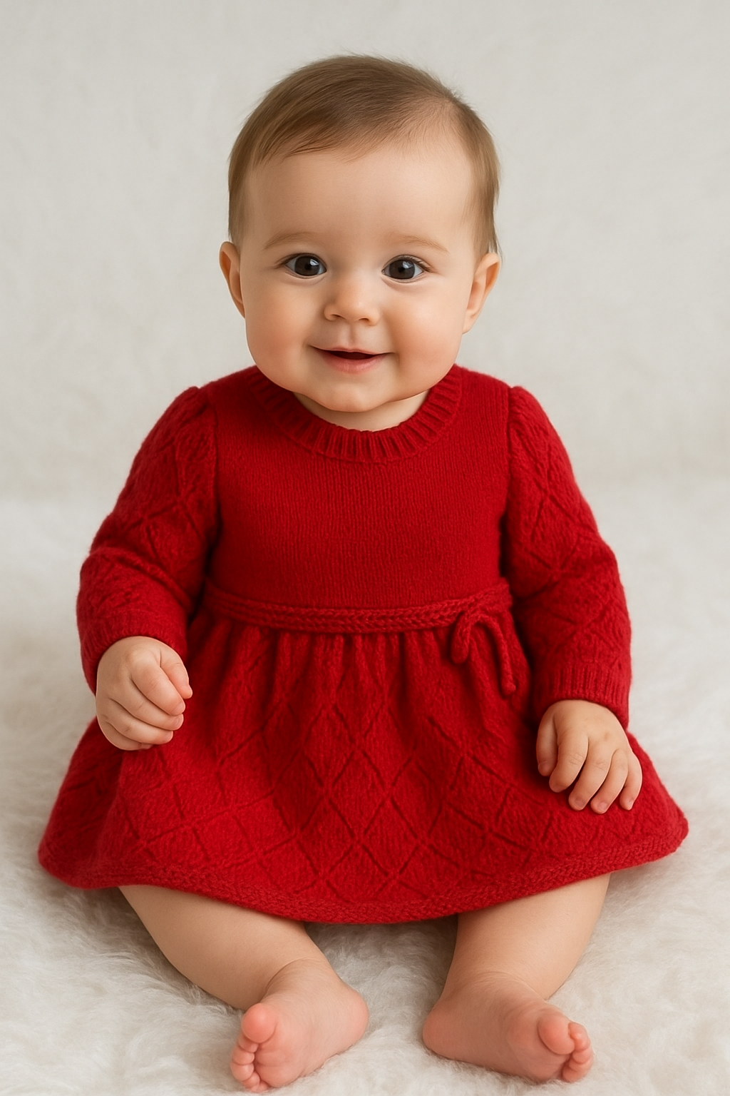 vestido trico manga longa