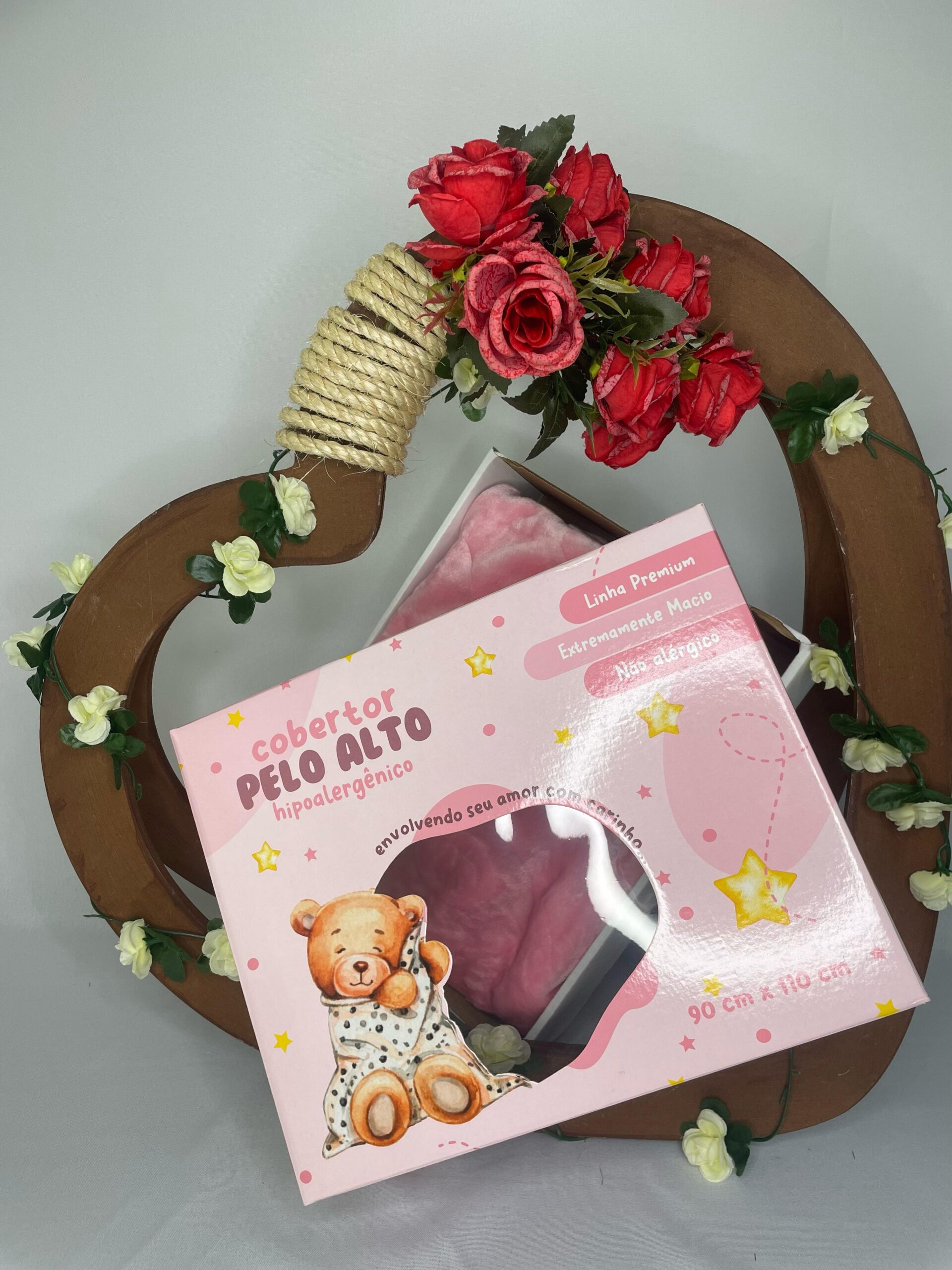 cobertor pelo alto rosa bebe