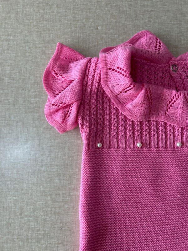 body trico com perolas rosa chiclete