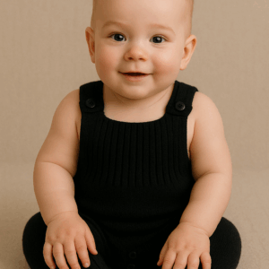 jardineira trico lisa preto