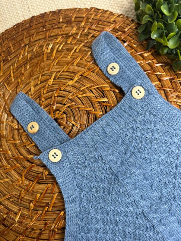 jardineira trico regata azul petroleo