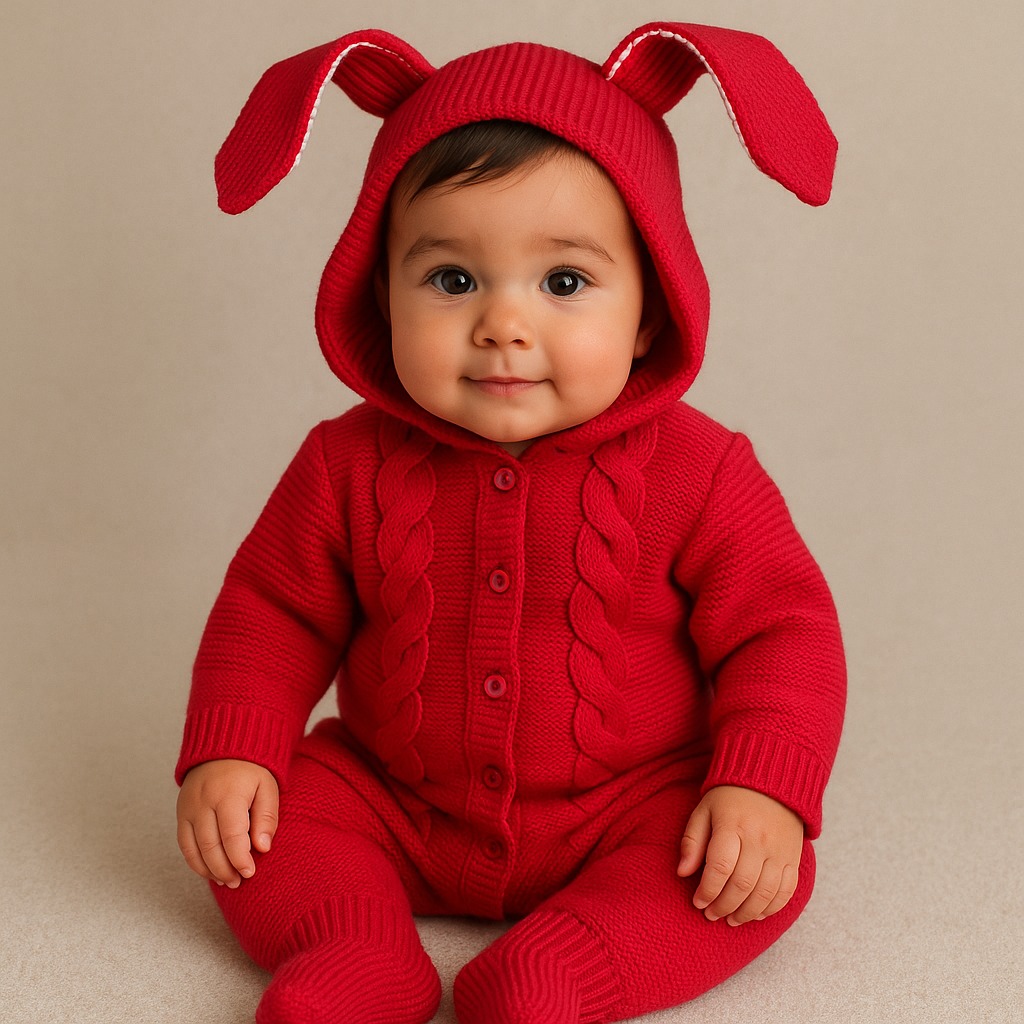 macacão com orelinhas vermelho