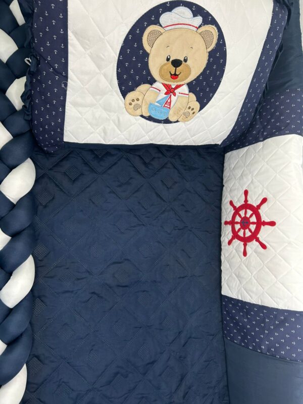 kit berço 10 peças marinheiro azul marinho